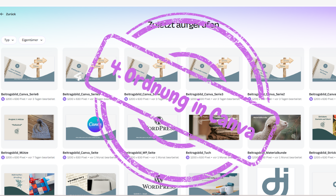 Beitragsbild für Ordnung in Canva