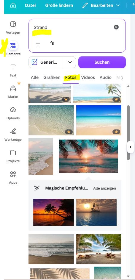 Erste_Grafik_Seitenmenue Seitenmenü von Canva